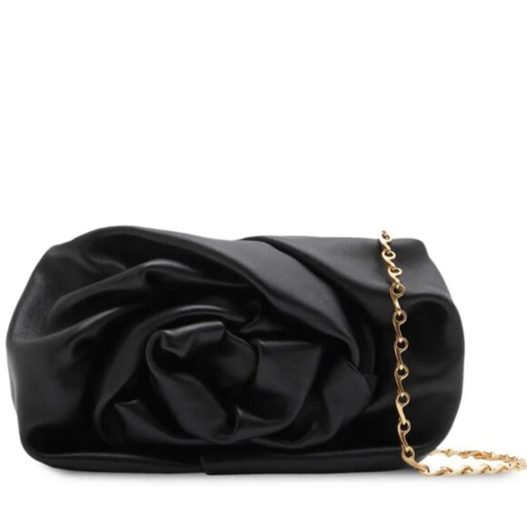 Burberry Handbags - BURBERRY Black Rose Clutch w/Gold Chain & BURBERRY Dust Bag Soft Leather NWT